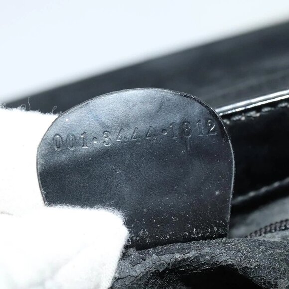 GUCCI Shoulder Bag Enamel Black Gold 0001 3444 1812 Auth bs28872 - Picture 11 of 16